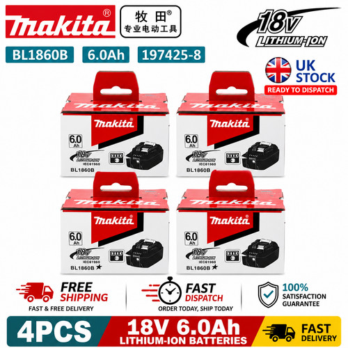 Makita bl1860b 18v 0ah - 4x, 6.0ah
